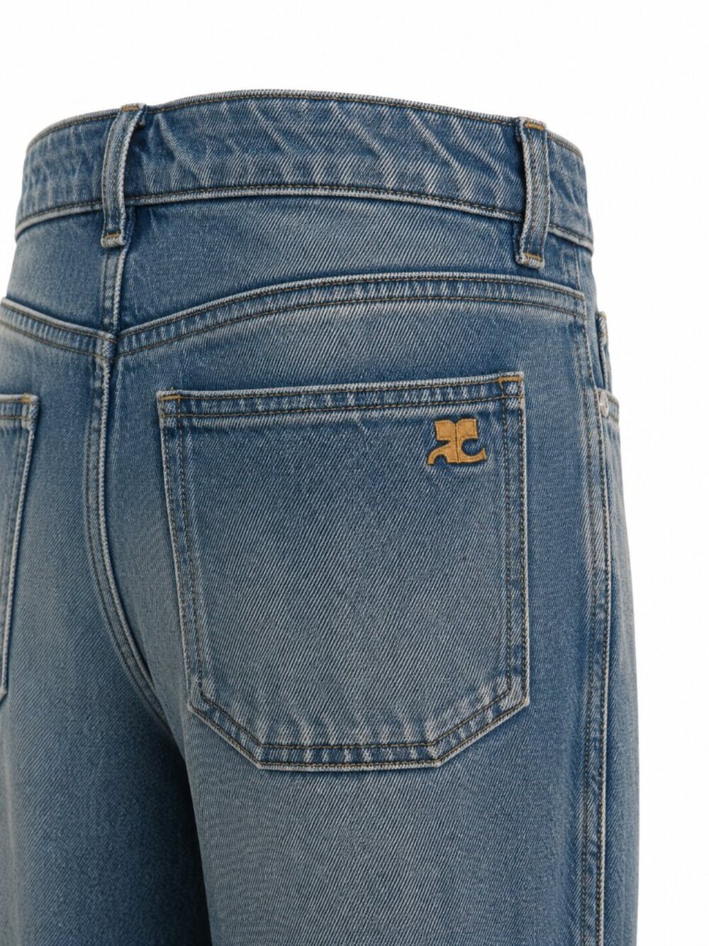NWT COURRÈGES BLUE HAMMER BAGGY JEANS IN VINTAGE MEDIUM WASH - Picture 5 of 5